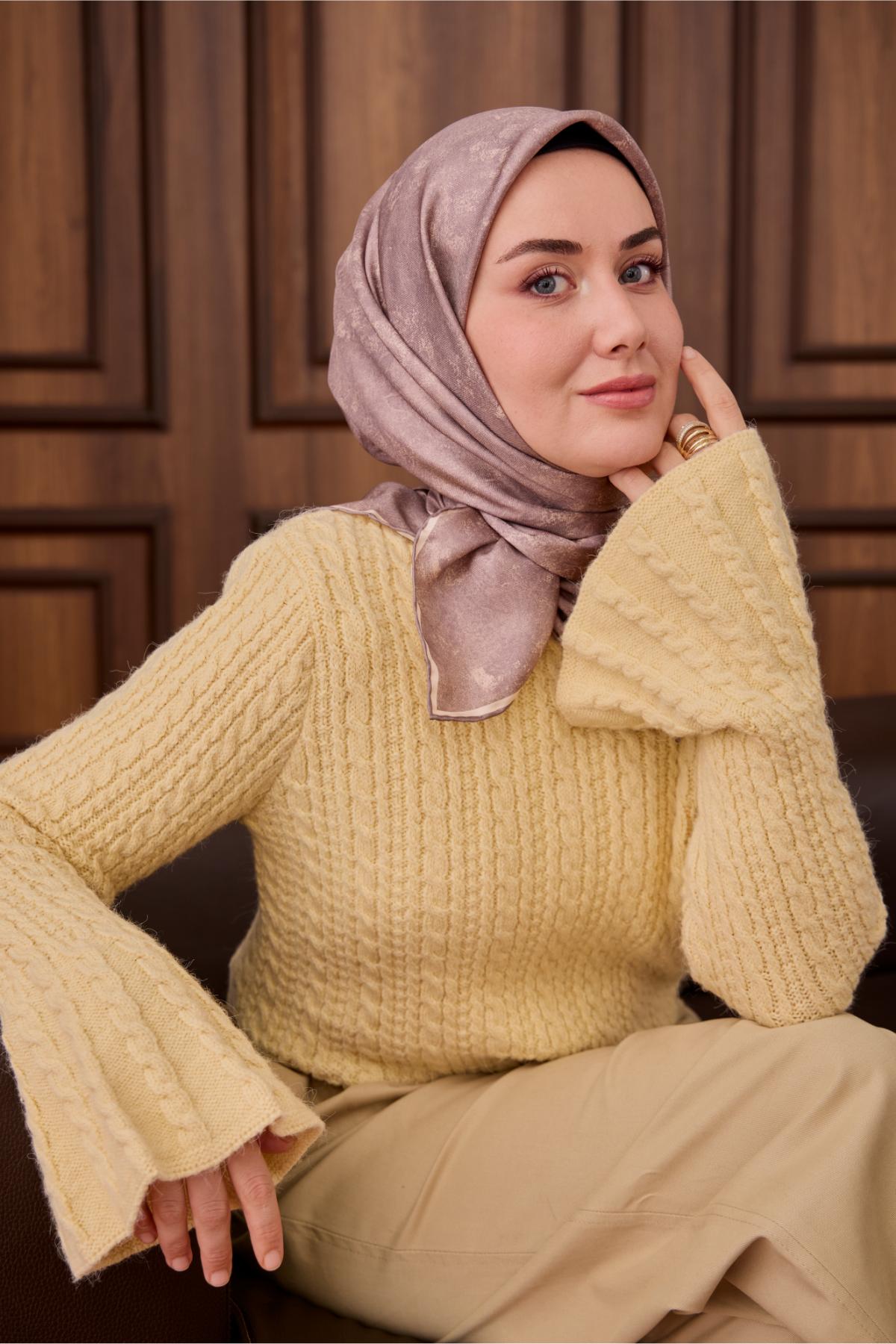 Yeni Sezon Twill İpek Eşarp 11487-40 - İthalesarponline.com - Yeni Sezon Twill İpek Eşarp - Silk Home