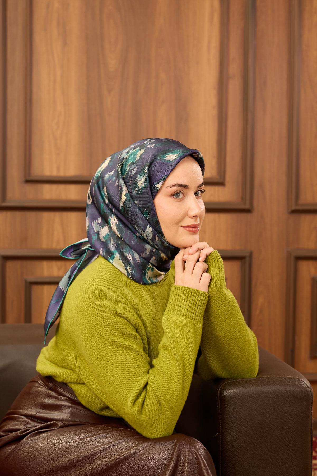 Yeni Sezon Twill İpek Eşarp 11492-11 - İthalesarponline.com - Yeni Sezon Twill İpek Eşarp - Silk Home